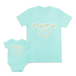 Mom and Baby Matching Outfits Mama Baby Heart Love Cotton