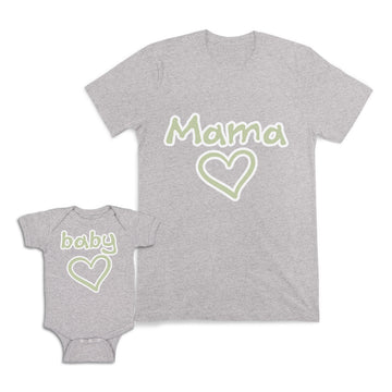 Mom and Baby Matching Outfits Mama Baby Heart Love Cotton