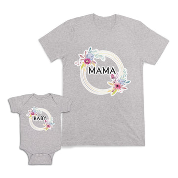 Mom and Baby Matching Outfits Mama Baby Flowers Mom Cotton