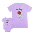 Mom and Baby Matching Outfits Mom Mini Rose Flower Cotton