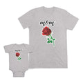 Mom and Baby Matching Outfits Mom Mini Rose Flower Cotton