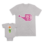 Mom and Baby Matching Outfits Watering Pot Mom Life Flowering Plant Honey Bee