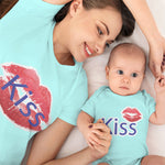 Kiss Red Lips Mothers Love Affection