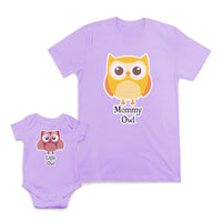 Mom and Baby Matching Outfits Mommy Little Owl Birds Cotton