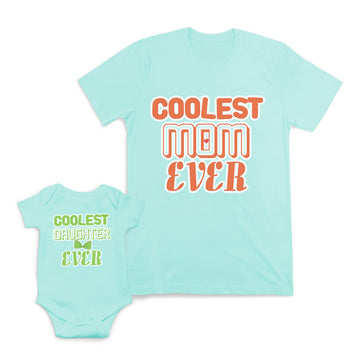 Mom and Baby Matching Outfits Coolest Mom Daughter Ever Heart Cotton