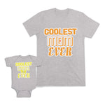 Mom and Baby Matching Outfits Coolest Mom Son Ever Heart Love Cotton