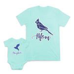 Mom and Baby Matching Outfits Mom Daughter Crafts Bird Cotton