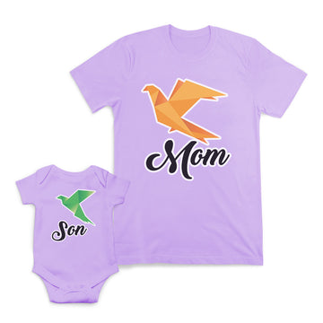 Mom and Baby Matching Outfits Mom Son Crafts Bird Cotton