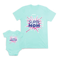 Mom and Baby Matching Outfits Super Mom Daughter Sparkling Crackers Cotton