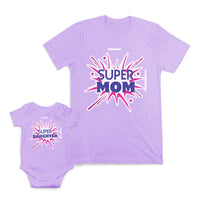 Mom and Baby Matching Outfits Super Mom Daughter Sparkling Crackers Cotton