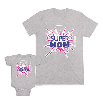 Mom and Baby Matching Outfits Super Mom Daughter Sparkling Crackers Cotton