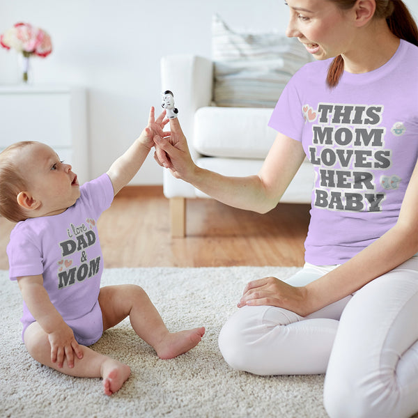 This Mom Loves Her Baby Socks I Love Dad and Mom Heart Love Pacifier Heart