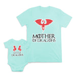 Mom and Baby Matching Outfits Mother of Dragons Little Cute Dragons Cotton