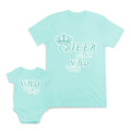 Mom and Baby Matching Outfits Queen of All Wild Things Crown Heart Love Cotton