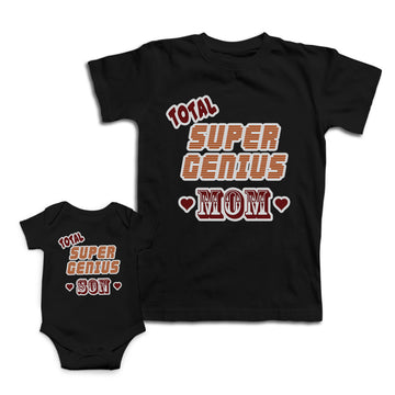 Mom and Baby Matching Outfits Total Super Genius Mom Son Love Heart Cotton