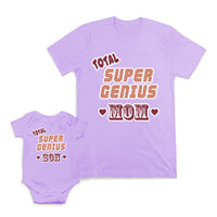 Mom and Baby Matching Outfits Total Super Genius Mom Son Love Heart Cotton