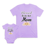 Mom and Baby Matching Outfits Blessed to Be Her Mom Daughter Heart Leaves Cotton