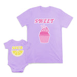 Mom and Baby Matching Outfits Sweet Ice Cream Desserts Sour Lemon Cotton