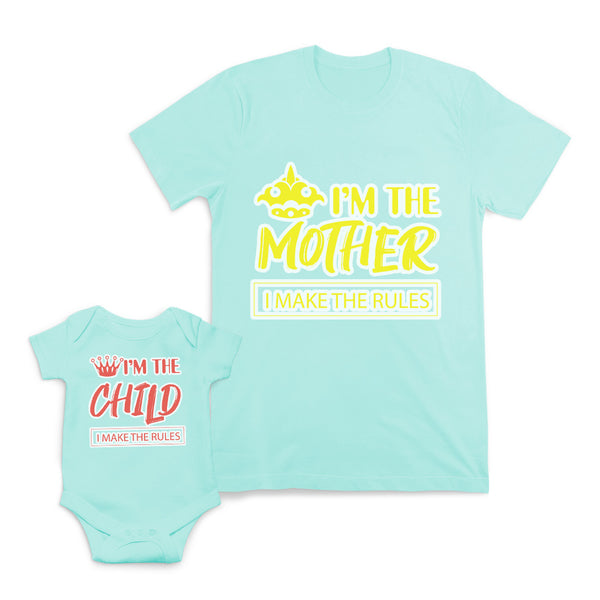 Mom and Baby Matching Outfits I Am The Mom Child I Make The Rules Crown Cotton
