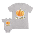 Mom and Baby Matching Outfits Pumpkin Thankful Halloween Thanksgiving Cotton
