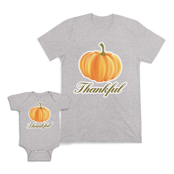 Mom and Baby Matching Outfits Pumpkin Thankful Halloween Thanksgiving Cotton