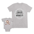 Mom and Baby Matching Outfits This My Circus Monkeys Dancing Cartoon Cotton