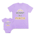 Mom and Baby Matching Outfits Mommy of A Princess Crown Daughter of A Queen Girl