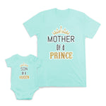 Mom and Baby Matching Outfits Mother of A Prince Son of A Queen Crown Boy Cotton