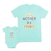Mom and Baby Matching Outfits Mother of A Prince Son of A Queen Crown Boy Cotton