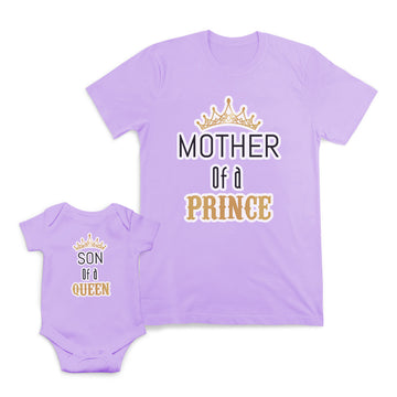 Mom and Baby Matching Outfits Mother of A Prince Son of A Queen Crown Boy Cotton