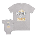 Mom and Baby Matching Outfits Mother of A Prince Son of A Queen Crown Boy Cotton