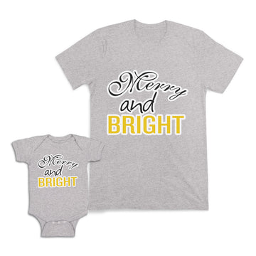 Mom and Baby Matching Outfits Merry and Bright Christmas Cotton