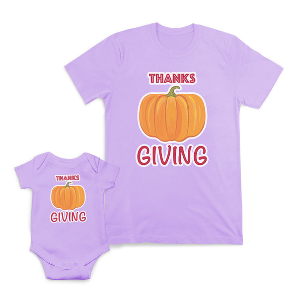 Mom and Baby Matching Outfits Pumpkin Thanksgiving Halloween Cotton