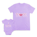 Mom and Baby Matching Outfits Mom Love Heart I Love Mom Heart Love Cotton