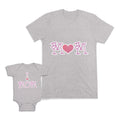 Mom and Baby Matching Outfits Mom Love Heart I Love Mom Heart Love Cotton