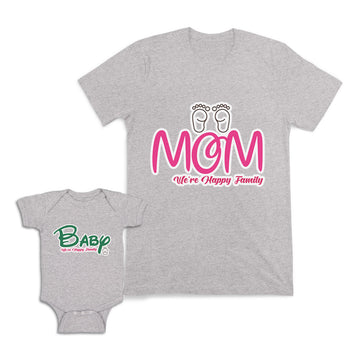 Mom and Baby Matching Outfits Mom We Are Happy Family Baby Foot Pacifier Cotton