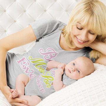 Mom and Baby Matching Outfits Best Mom Son Ever Heart Cotton