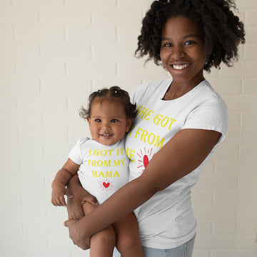 Mom and Baby Matching Outfits She Got It from Me Love I My Mama Heart Cotton