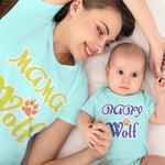 Mama Baby Wolf Paw Prints