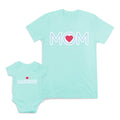 Mom and Baby Matching Outfits Mom Love Heart Mother Cotton