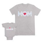 Mom and Baby Matching Outfits Mom Love Heart Mother Cotton