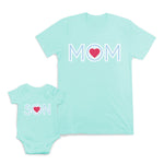 Mom and Baby Matching Outfits Mom Son Heart Mother Pink Love Cotton