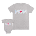 Mom and Baby Matching Outfits Mom Son Heart Mother Pink Love Cotton