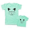 Mommy and Me Outfits Crazy Cat Baby Cat Lady Cotton
