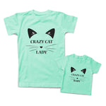 Mommy and Me Outfits Crazy Cat Baby Cat Lady Cotton