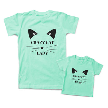 Mommy and Me Outfits Crazy Cat Baby Cat Lady Cotton