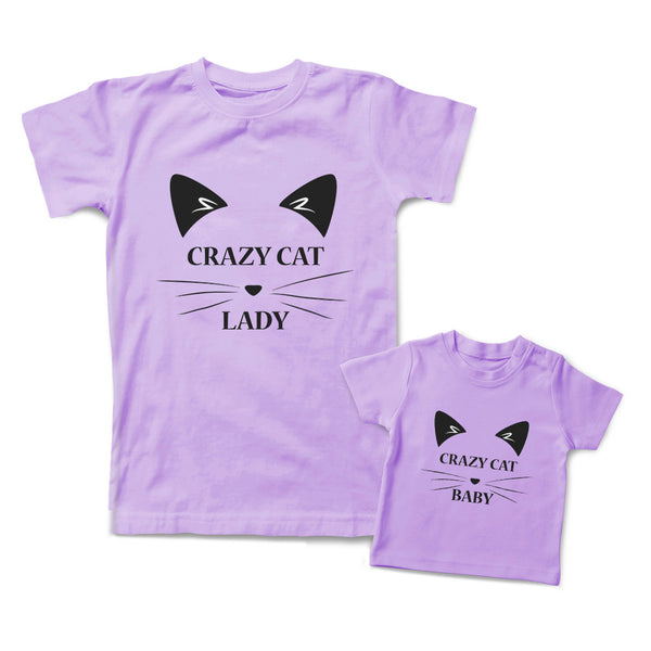 Mommy and Me Outfits Crazy Cat Baby Cat Lady Cotton