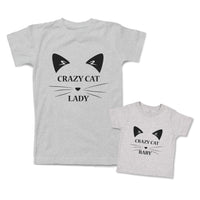 Mommy and Me Outfits Crazy Cat Baby Cat Lady Cotton