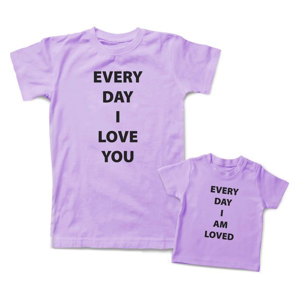 Mommy and Me Outfits Every Day I Am Loved Love You Cotton