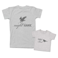 Mommy and Me Outfits Night Hawk Eagle Early Bird Crow Cotton